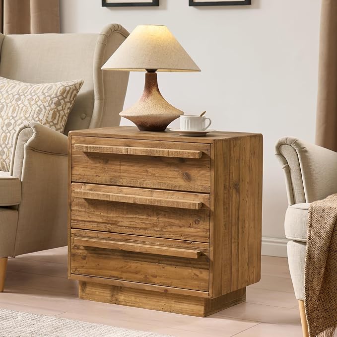 HOKYHOKY Set of 2 Reclaimed Solid Wood Nightstand-24 Inches Large End Table - Image 9