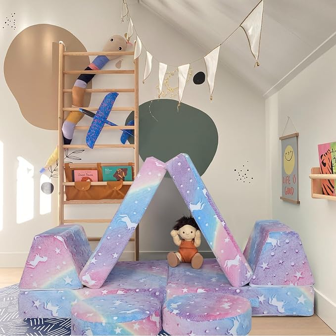 MeMoreCool Kids Modular Play Couch, 8-Piece Foam Toddler Couch Set - Image 2