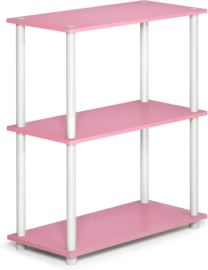 Furinno TURN-N-TUBE Storage Shelves, 3-Tier Book Shelf, Corner Shelf, Toolless by Furinno-FitsYourSpaceFitsYourBudget