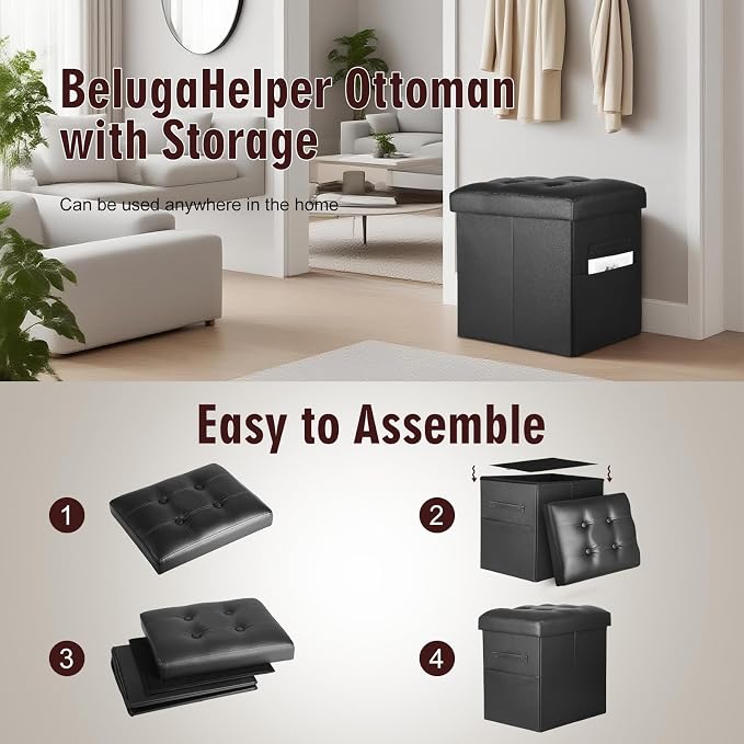 Storage Ottoman Foot Rest Stool - Image 6