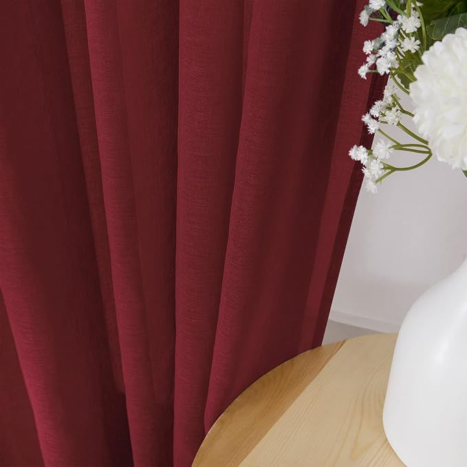 Tollpiz Short Sheer Curtain Linen Textured Bedroom Curtains Sheer Light - Image 3