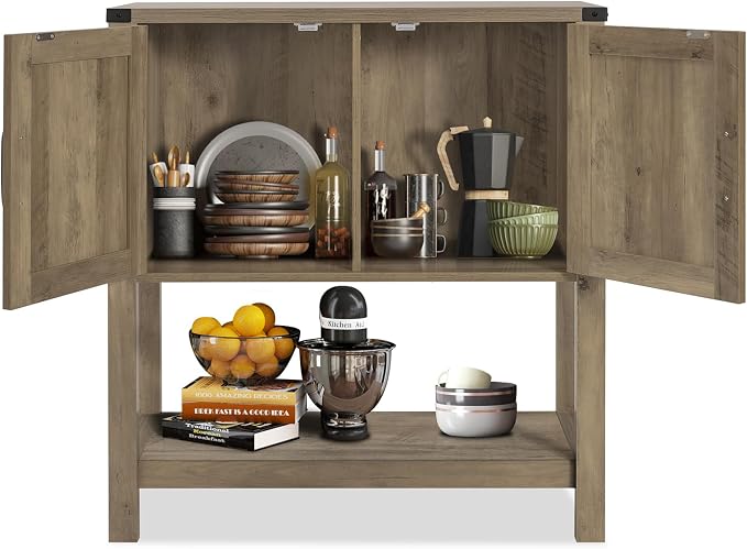 Mufico Sofa Table Console Table, Coffee Bar Cabinet, 31.5 L x 13.8 D x 34.65 H - Image 4