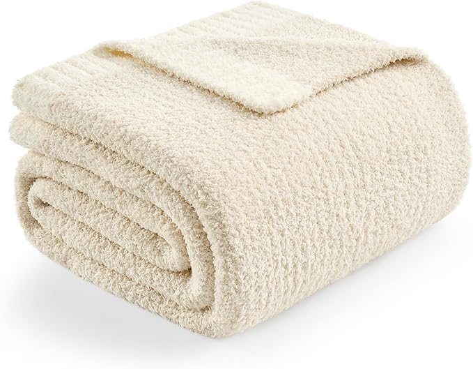 Snuggle Sac Buttery Ivory Bedding Blankets Twin Size 60x80, Super Soft Blankets by SnuggleSac