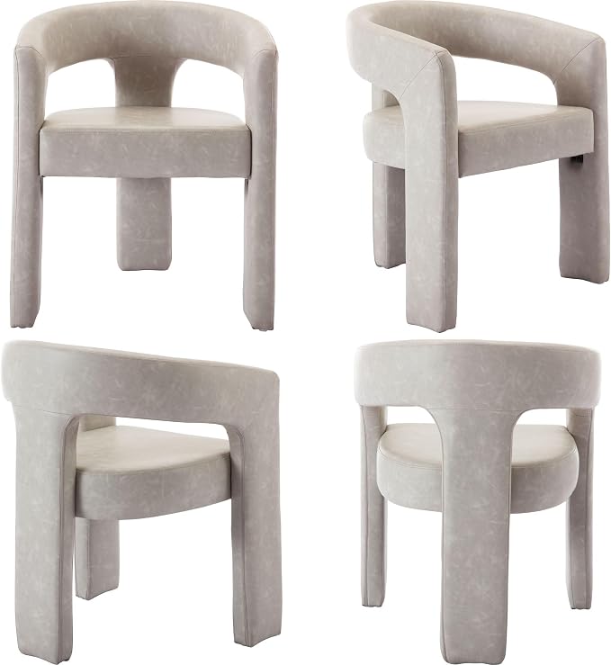 BESTANO Set of 6 Modern PU Leather Upholstered Dining Chairs - Image 7