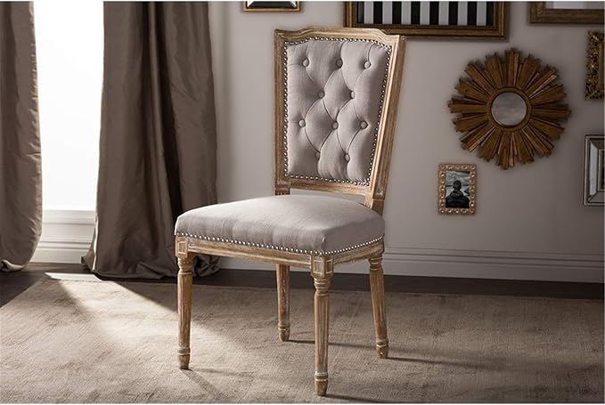 Baxton Studio Estelle Shabby Chic Rustic French Country Cottage Weathered Oak - Image 2