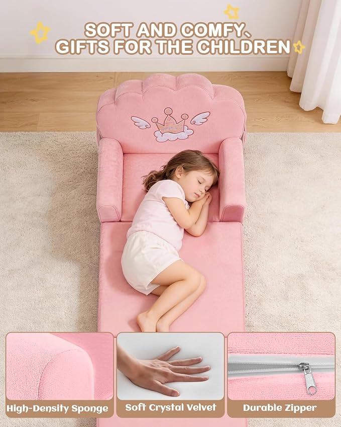 Toddler Chair and Kids Couch, 2-in-1 Fold Mini Sofa & Lounger Comfy, Reinforce - Image 6