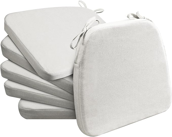 AAAAAcessories D-Shaped Chair Cushions, Machine-Washable Cover, Natural Linen by AAAAAcessories