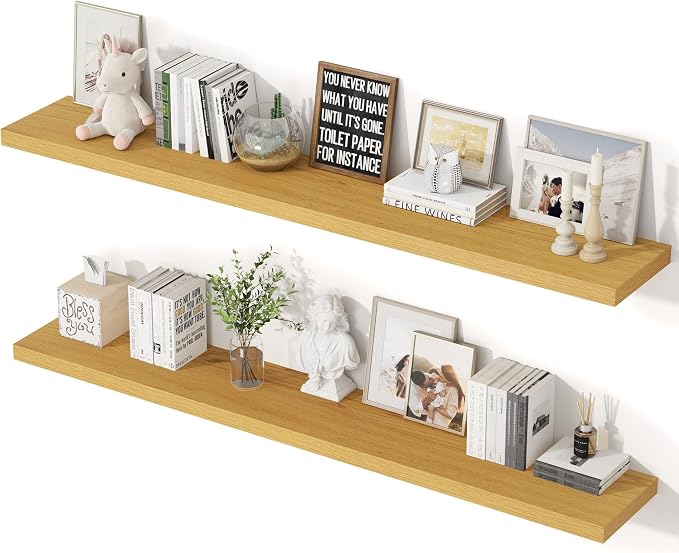 55 Inch Floating Shelves, 12 Inch Deep Floating Shelves by Unknown