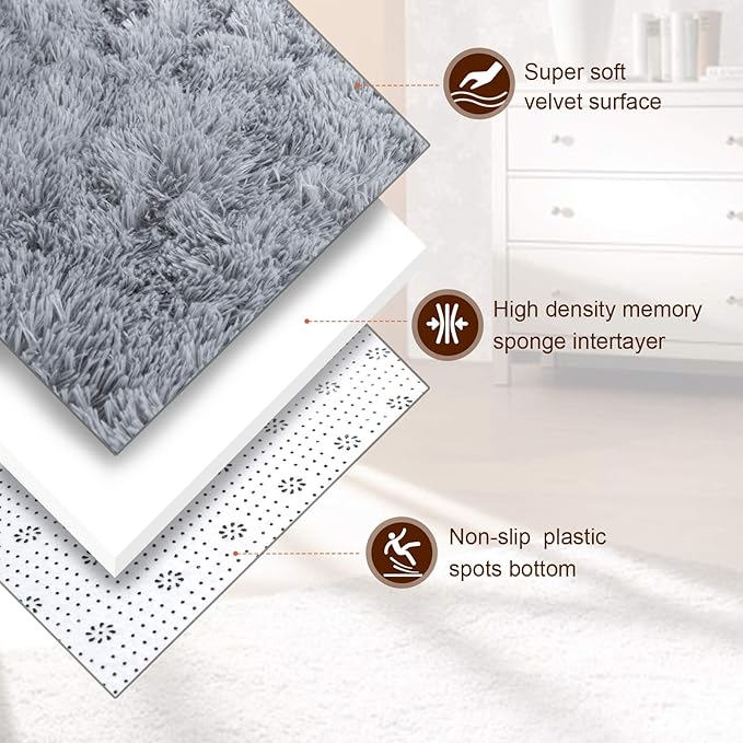 TWINNIS Super Soft Shaggy Rugs Fluffy Carpets, 10x14 Feet, Indoor Modern Plush - Image 2