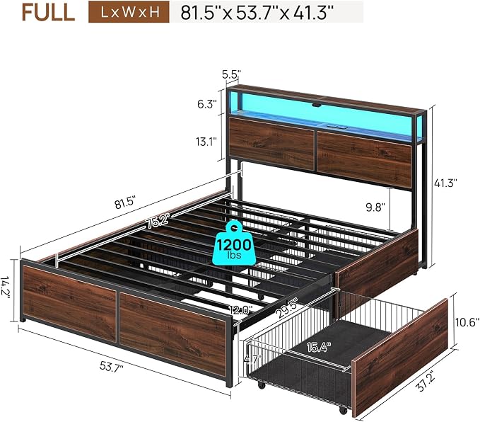 Rolanstar Full Size Bed Frame - Image 2