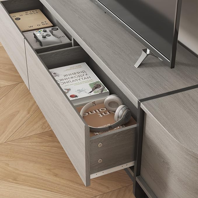 78.7'' Modern TV Stand for 55-85 Inch, Long Wooden TV Console - Image 4