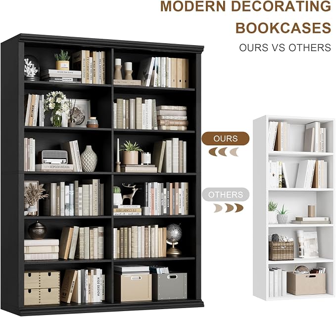Rresyet 71.8" L *47.2“W Wooden Bookcase and Bookshelf – Extra Large Bookshelf - Image 3