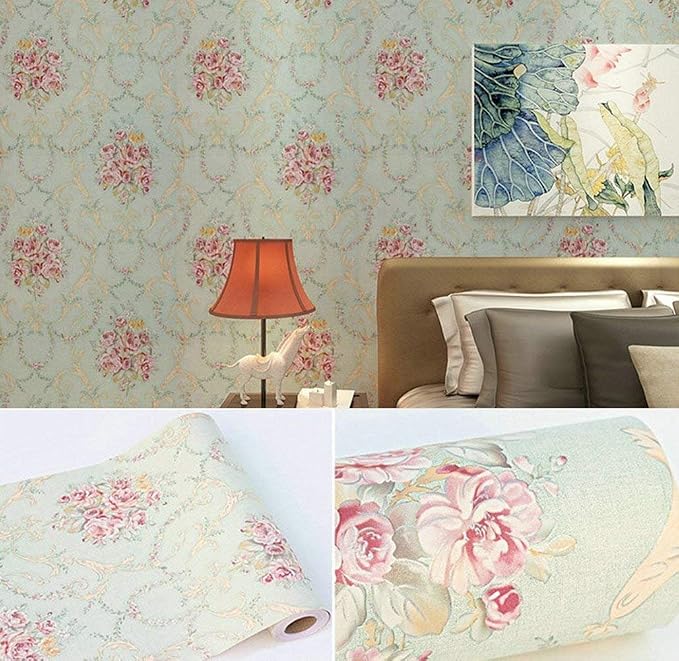 Vintage Floral Self Adhesive Wall Paper Shelf Liner Funitures Dresser Drawer - Image 7