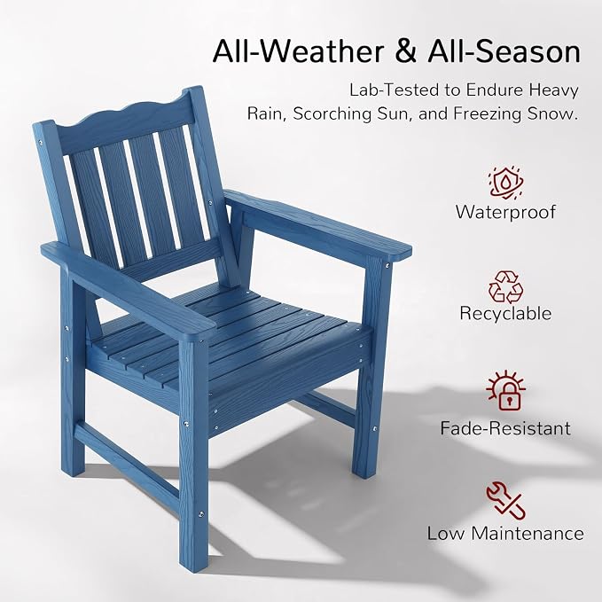 Stoog All-Weather Patio Chairs Set of 2, Heavy Duty Outdoor Chairs - Image 5