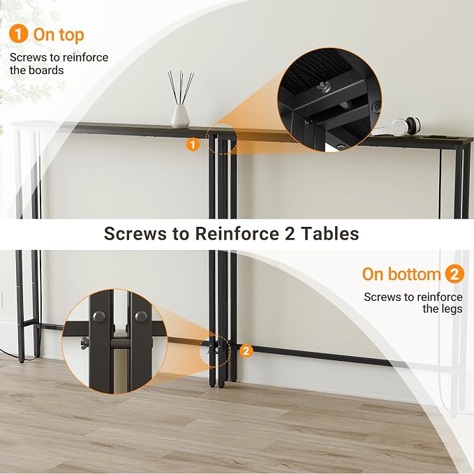 ELYKEN 5.9" Narrow Console Sofa Table - Image 5