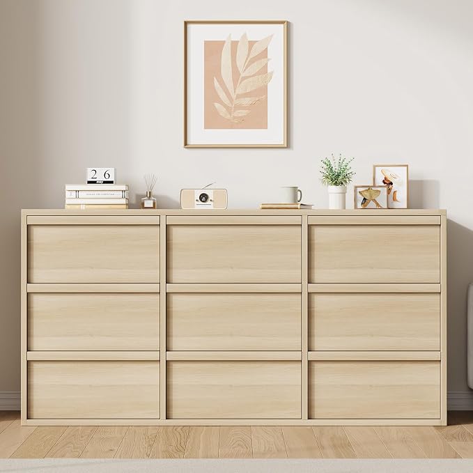 Garvee 9 Dresser for Bedroom, 58.7" Wide Dresser, Freestanding Horizontal Drawer - Image 3