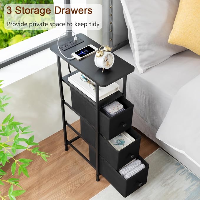 LOAKEKEL Narrow End Tables Living Room Set of 2 - Image 6