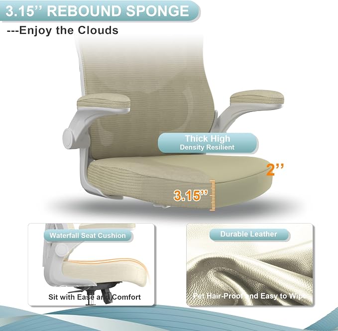 Office Chair for Long Hours & Lower Back Pain Relief – 4" Thick Molded Foam - Image 5