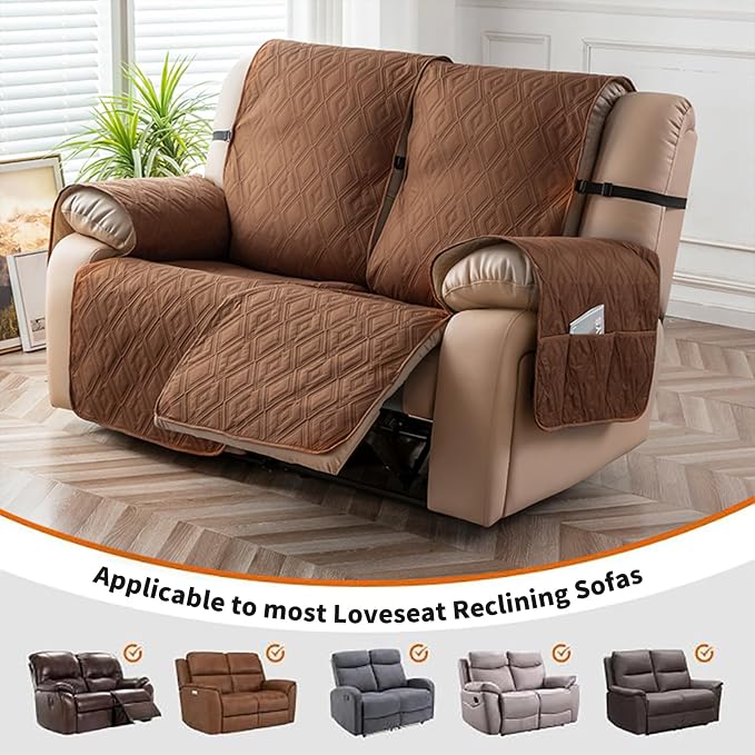 Genina Waterproof Loveseat Recliner Cover Non-Slip, Sofa Cover - Image 3