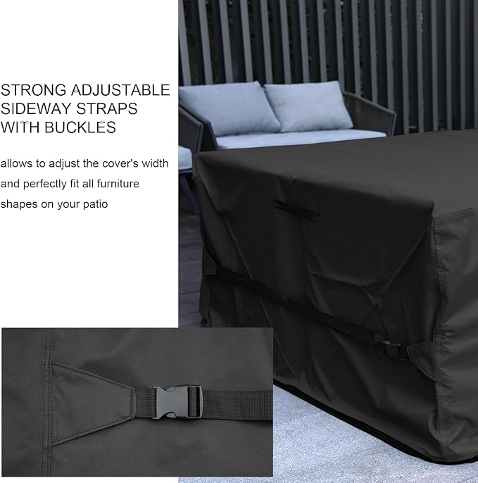 Patio Furniture Set Cover Waterproof Rectangular Heavy Duty 600D Outdoor - Image 4
