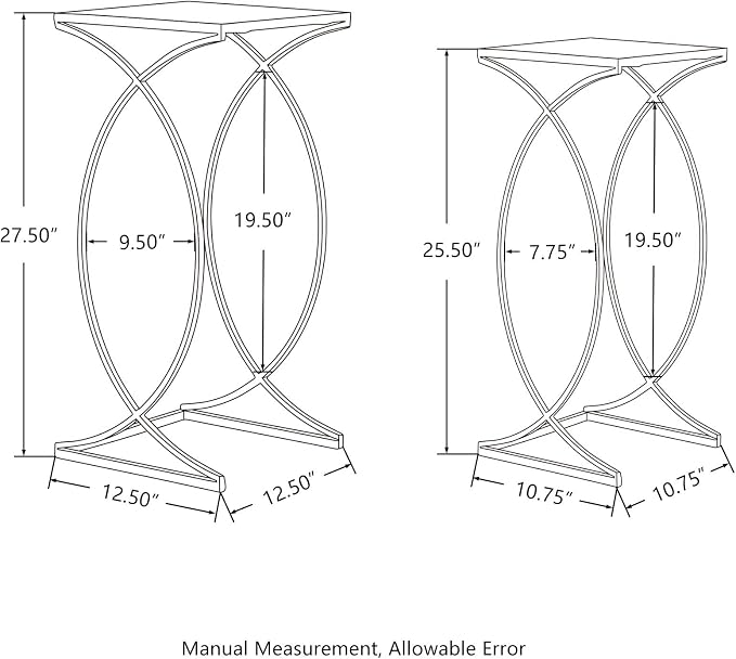 Glitzhome Nesting Side Tables, Coffee Tables Decorative Accent Tables - Image 2