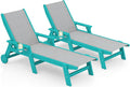 SERWALL Textilene Patio Chaise Lounge Chair Set of 2, 5 Positions Outdoor by SERWALL
