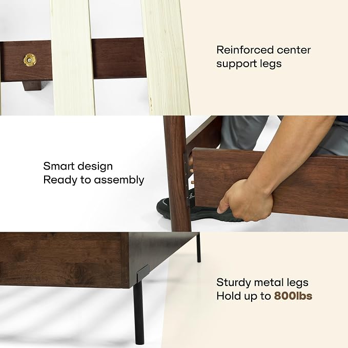 Acacia Frida King Size Bed Frame and Headboard, King Size Platform Bed Frame - Image 6