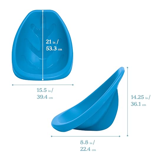 ECR4Kids Plastic Leaf Scoop Floor Rocker Seat, Classroom Furniture, Peacock Blue - Image 3