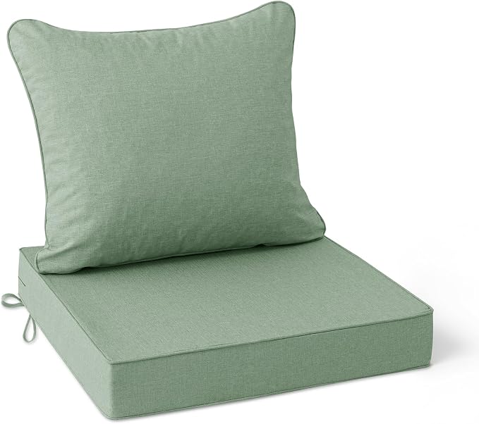 Summsun Outdoor Cushions for Patio Furniture, Faux Linen Water Resistant by SUMMSUN