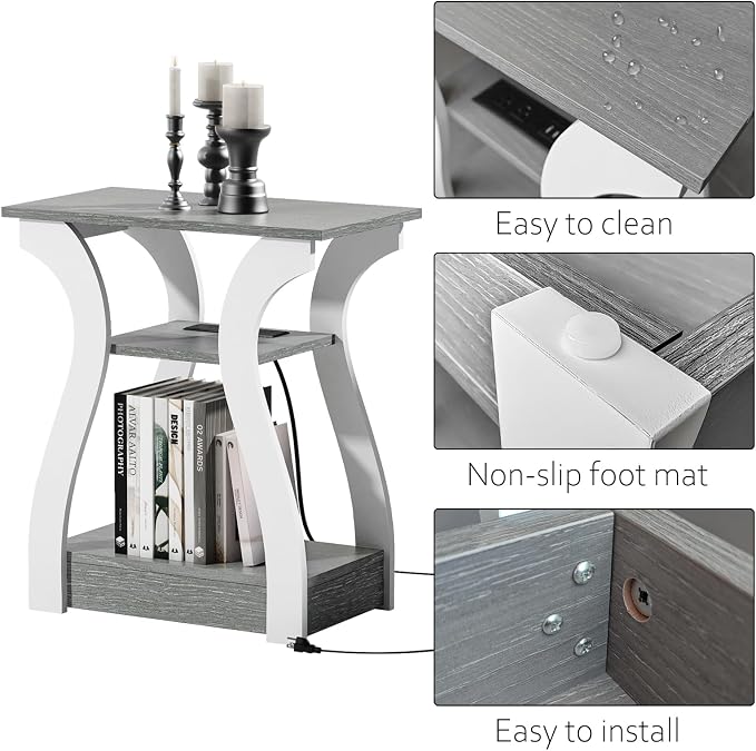 FROMJBEST End Tables Living Room Set of 2, Nightstand - Image 7