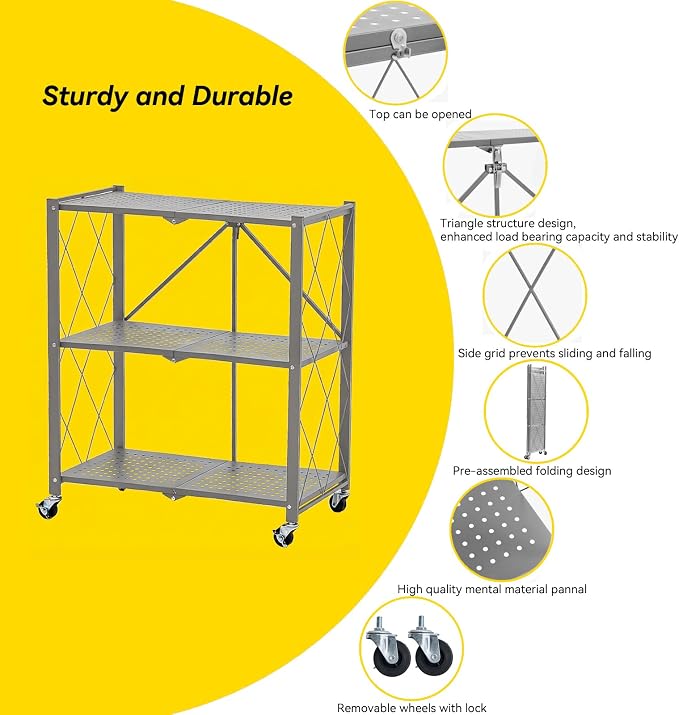 BRIAN & DANY 3-Tier Foldable Storage Shelves - Image 4