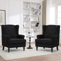 Accent Chair Set of 2, Mid Century Modern Fabric Wingback Chair, Upholstered by choairy