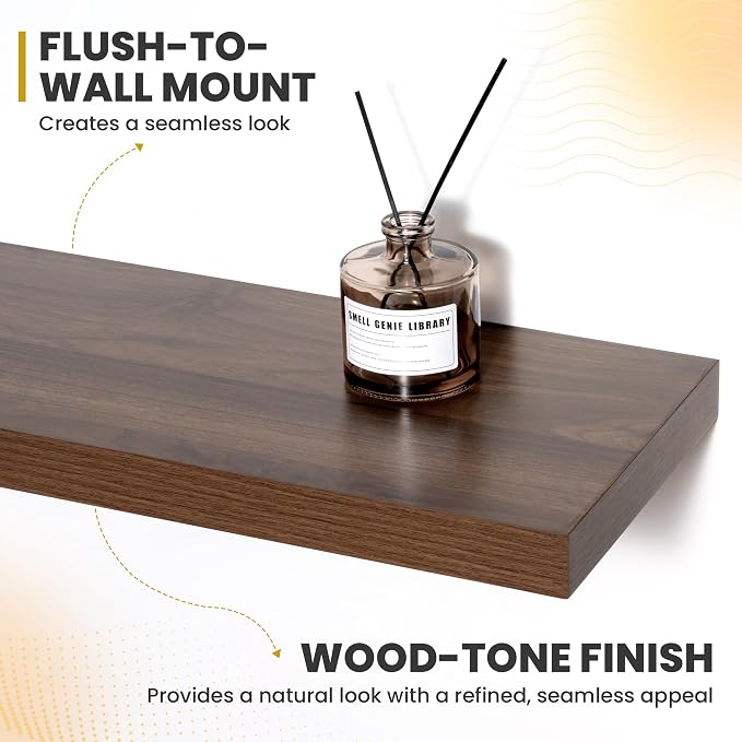 Acovy 16 Inch Floating Shelves, 9.3" Deep Floating Shelf Wall Mounted, Rustic - Image 5