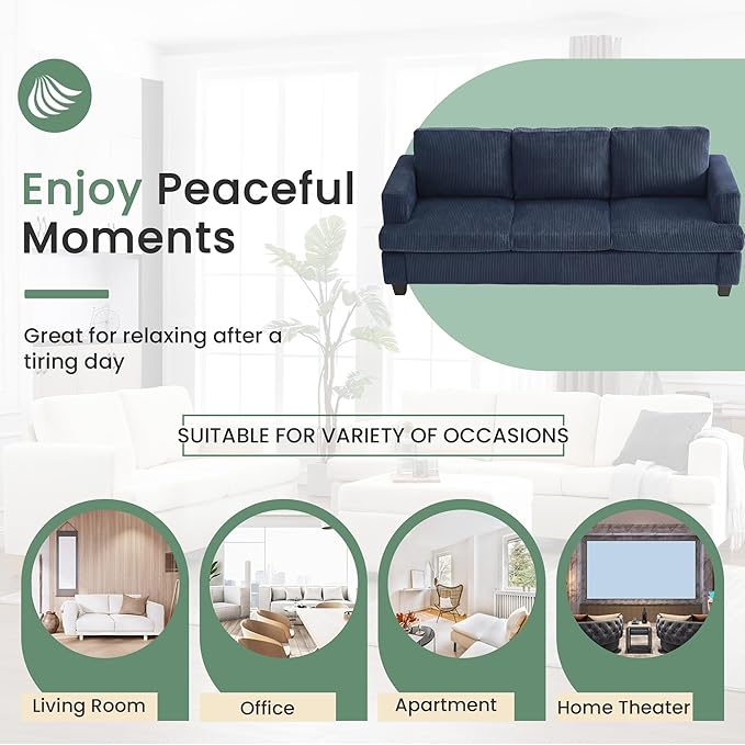 YOUDENOVA 2 Piece Set Comfy Sofa Couch, 3-Seater Sofa * 2 - Image 8