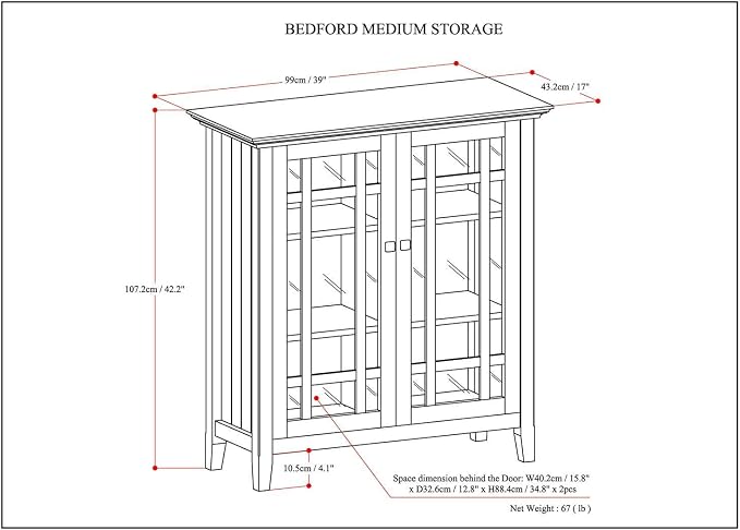 SIMPLIHOME Bedford Storage Cabinet - Image 3