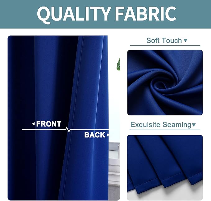 ChrisDowa Blackout Curtains 80 Inches Long 2 Panels Set - Image 3