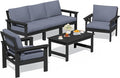 SERWALL HDPE Patio Conversation Set, 6-piece Sectional Outdoor Furniture Set by SERWALL