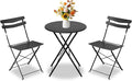 GarveeLife 3 Piece Patio Bistro Set, Folding Patio Bistro Table and Chairs Set by GarveeLife