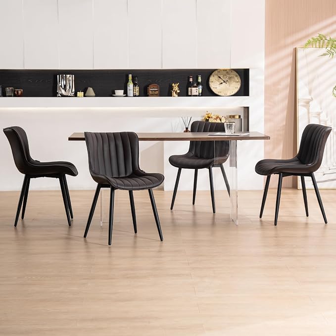 YOUNUOKE Dining Chairs Set of 2 Upholstered Mid Century Modern Kitchen Chair - Image 6