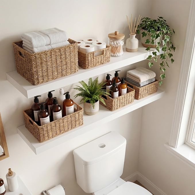 White Floating Shelves Set of 2, 35.43in Wall Mounted Display Ledge Shelves - Image 6