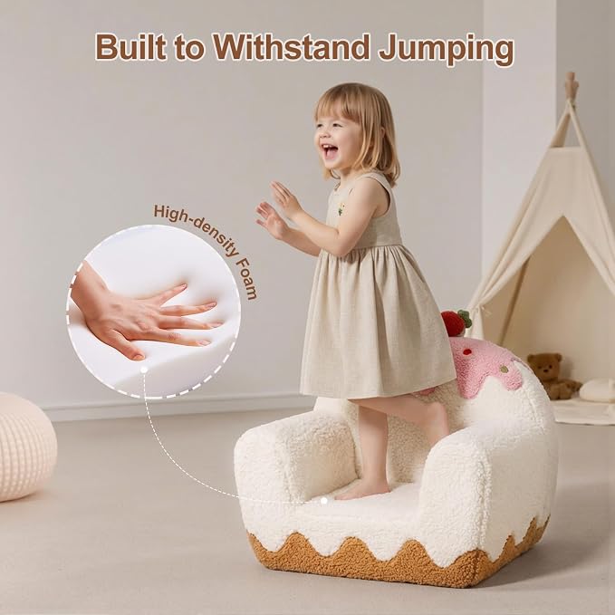 OUOZZZ Toddler Chair for Ages 1–6, Soft Sherpa Kids Sofa - Image 4