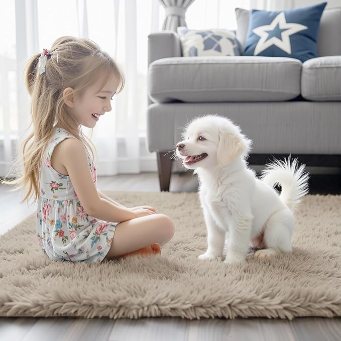 Rugs for Living Room 5x8, Alfombras para Salas Shag Large Plush Soft Area Rug - Image 2