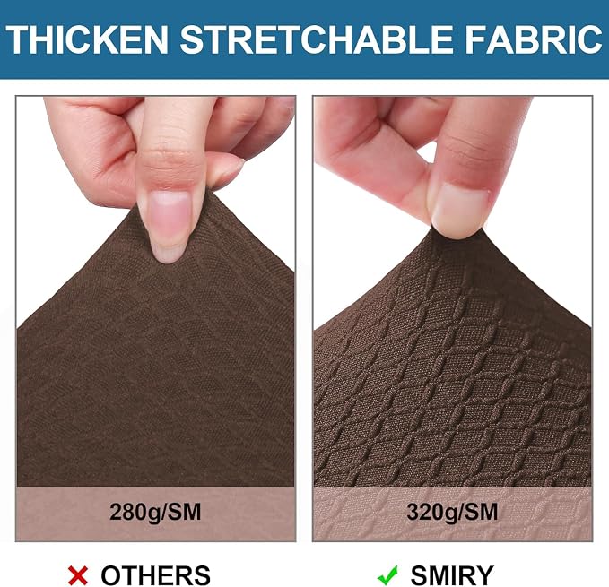 Smiry Waterproof Seat Covers for Dining Room Chairs Set of 8, Stretch Jacquard - Image 4