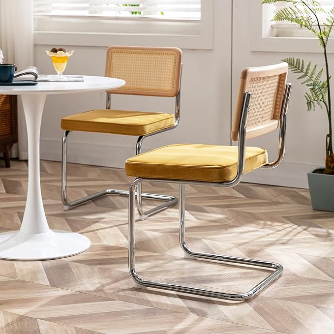 Zesthouse Dining Chairs Set of 4, Natural Rattan Accent Chairs - Image 7