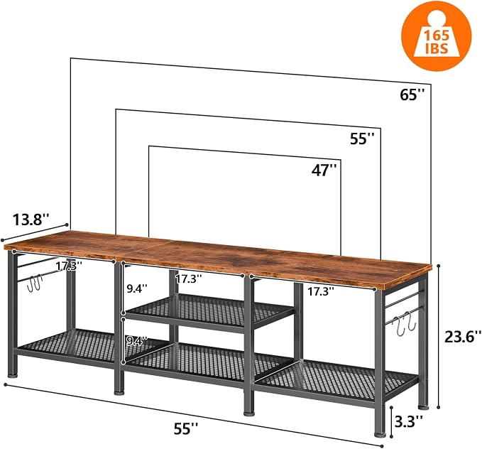 Furologee TV Stand for TVs up to 65 Inch, Entertainment Center - Image 2