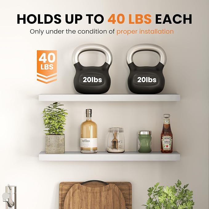 Fun Memories Floating Shelves for Wall, 36 Inch Long Set of 2 Rustic Wood Wall - Image 6