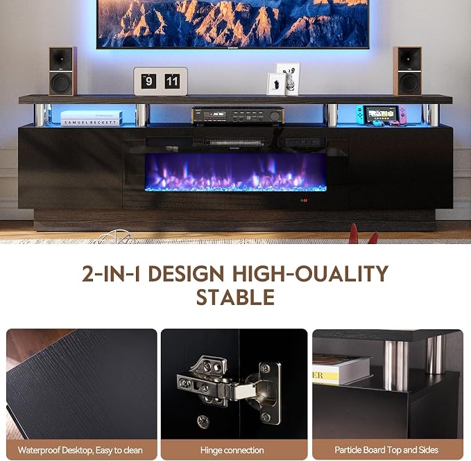 70" TV Stand for Living Room, Modern Entertainment Center & Media Console - Image 8