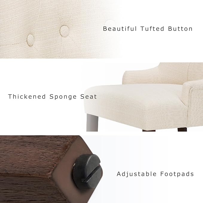 COLAMY Fabric Side Dining Chairs Set of 6, Wingback Upholstered Dining Room - Image 4
