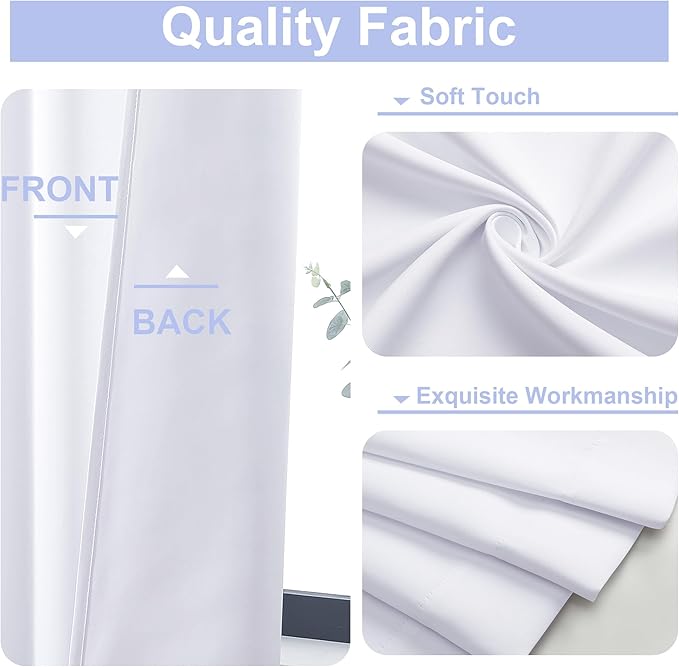 Simplebrand Ava Pure White Curtains - Image 2