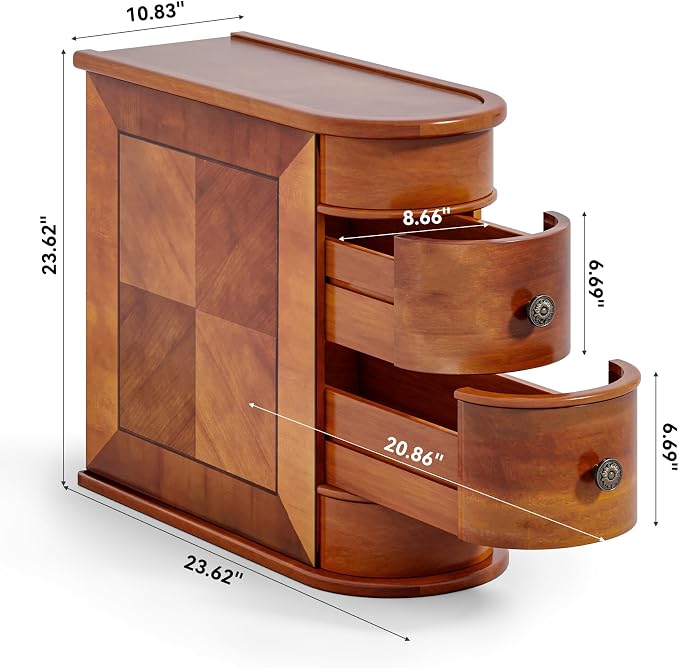 LITTLE TREE End Table Set of 2, No Assembly Required Wood End Table - Image 3